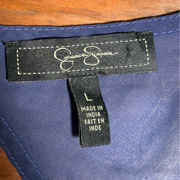 Jessica Simpson sheer blue sleeveless blouse with cut out back - Picture 5 of 5